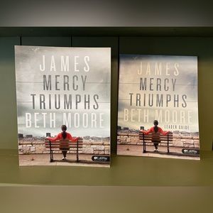 7 Workbooks & 1 Leader Guide "James Mercy Triumphs" by Beth Moore